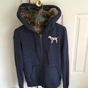 HTF Vs Pink Fur Zip Up